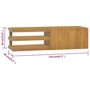 vidaXL Wand-Badschrank 110x40x30 cm Massivholz Teak