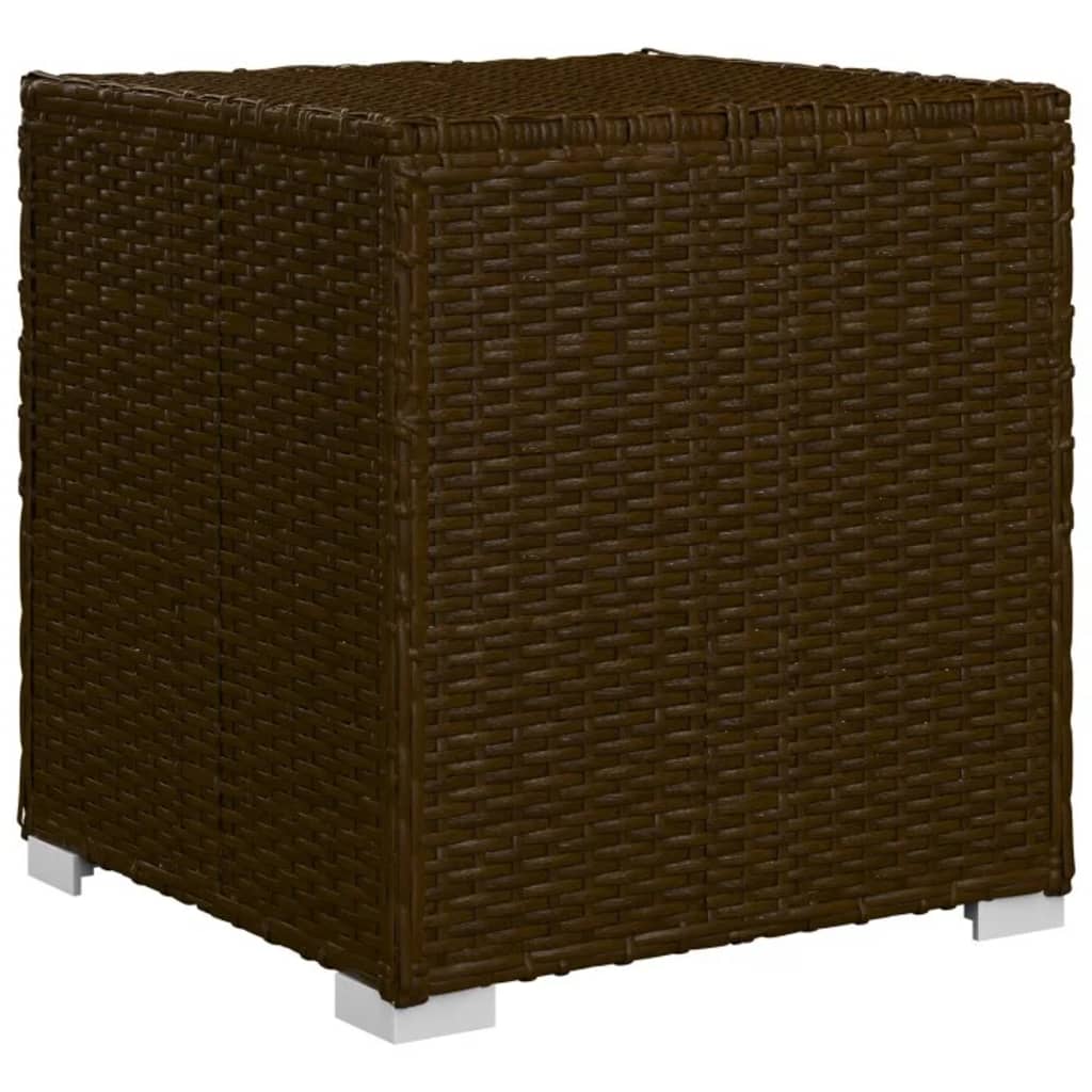 vidaXL Sonnenliege mit Auflage und Teetisch Poly Rattan Braun