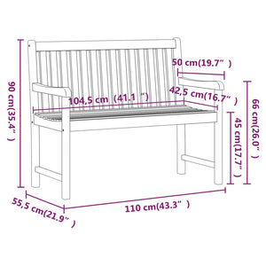 vidaXL Gartenbank 110 cm Massivholz Akazie