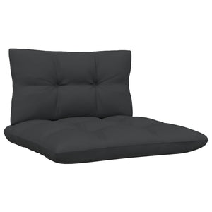 vidaXL 2-Sitzer-Gartensofa mit Kissen Schwarz Massivholz Kiefer