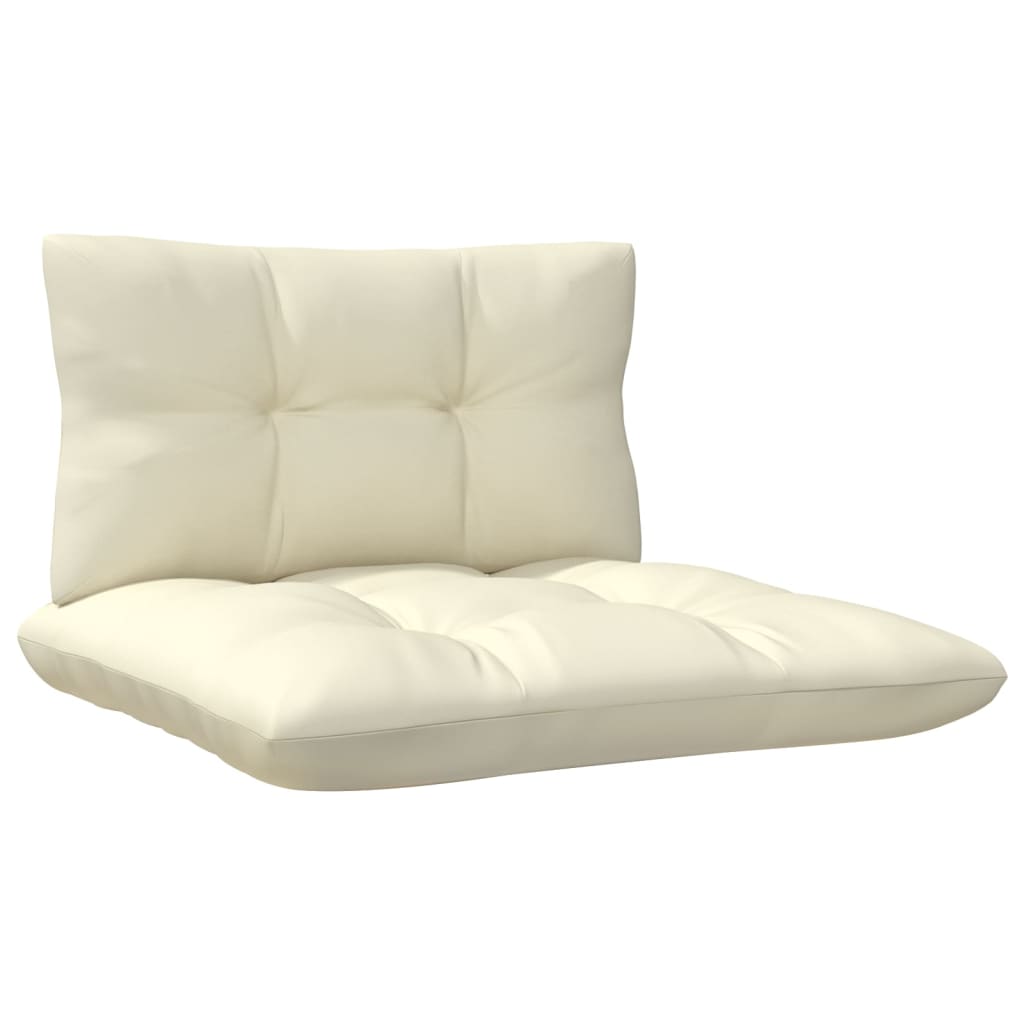 vidaXL 3-tlg. Garten-Lounge-Set mit Creme Kissen Massivholz Kiefer