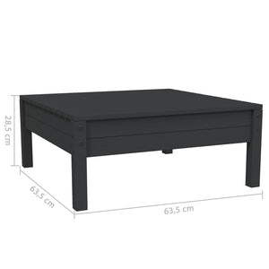 vidaXL 3-tlg. Garten-Lounge-Set mit Kissen Schwarz Massivholz Kiefer