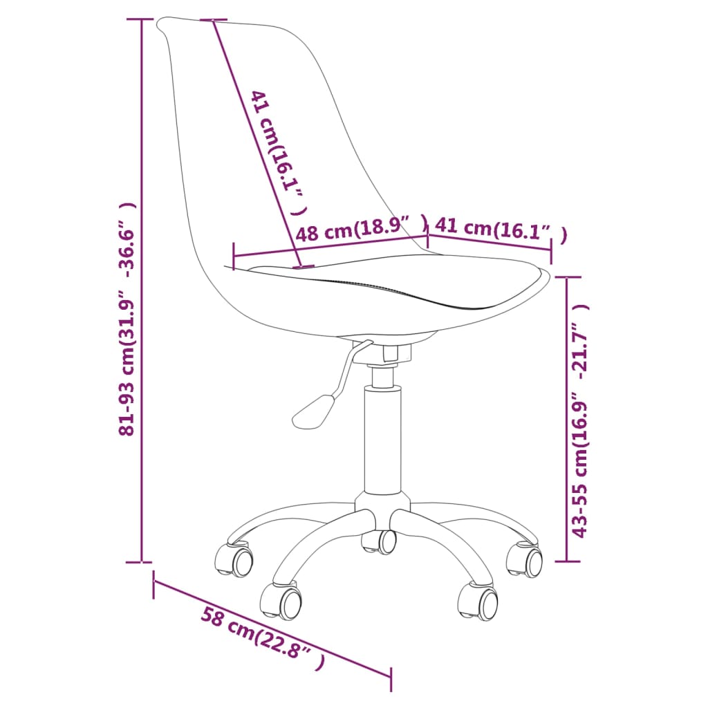 vidaXL Esszimmerstühle 2 Stk. Drehbar Creme Stoff