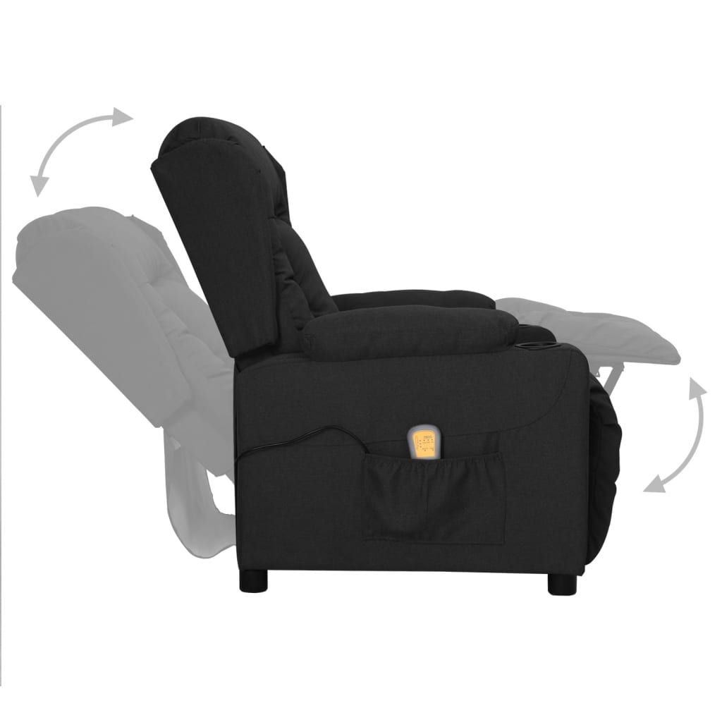 vidaXL Massagesessel Schwarz Stoff