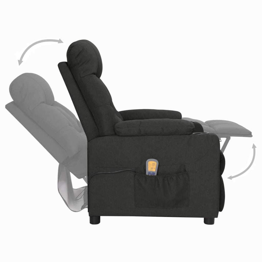 vidaXL Massagesessel Schwarz Stoff