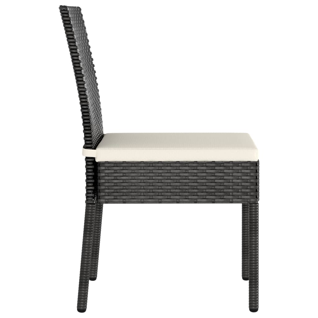 vidaXL Garten-Essstühle 4 Stk. Poly Rattan Schwarz