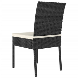 vidaXL Garten-Essstühle 4 Stk. Poly Rattan Schwarz