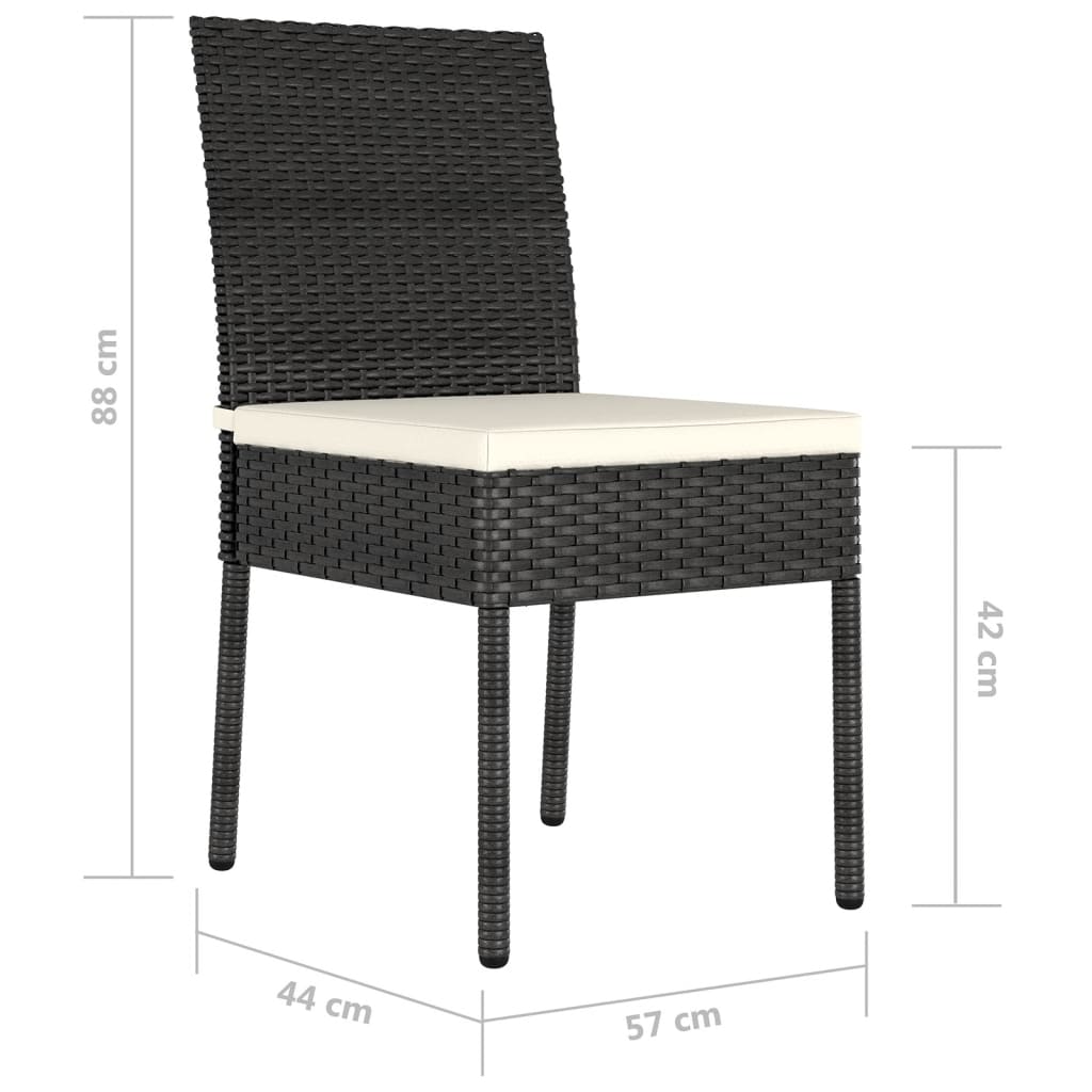 vidaXL Garten-Essstühle 4 Stk. Poly Rattan Schwarz