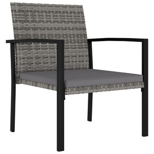 vidaXL Garten-Essstühle 4 Stk. Poly Rattan Grau