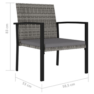 vidaXL Garten-Essstühle 4 Stk. Poly Rattan Grau