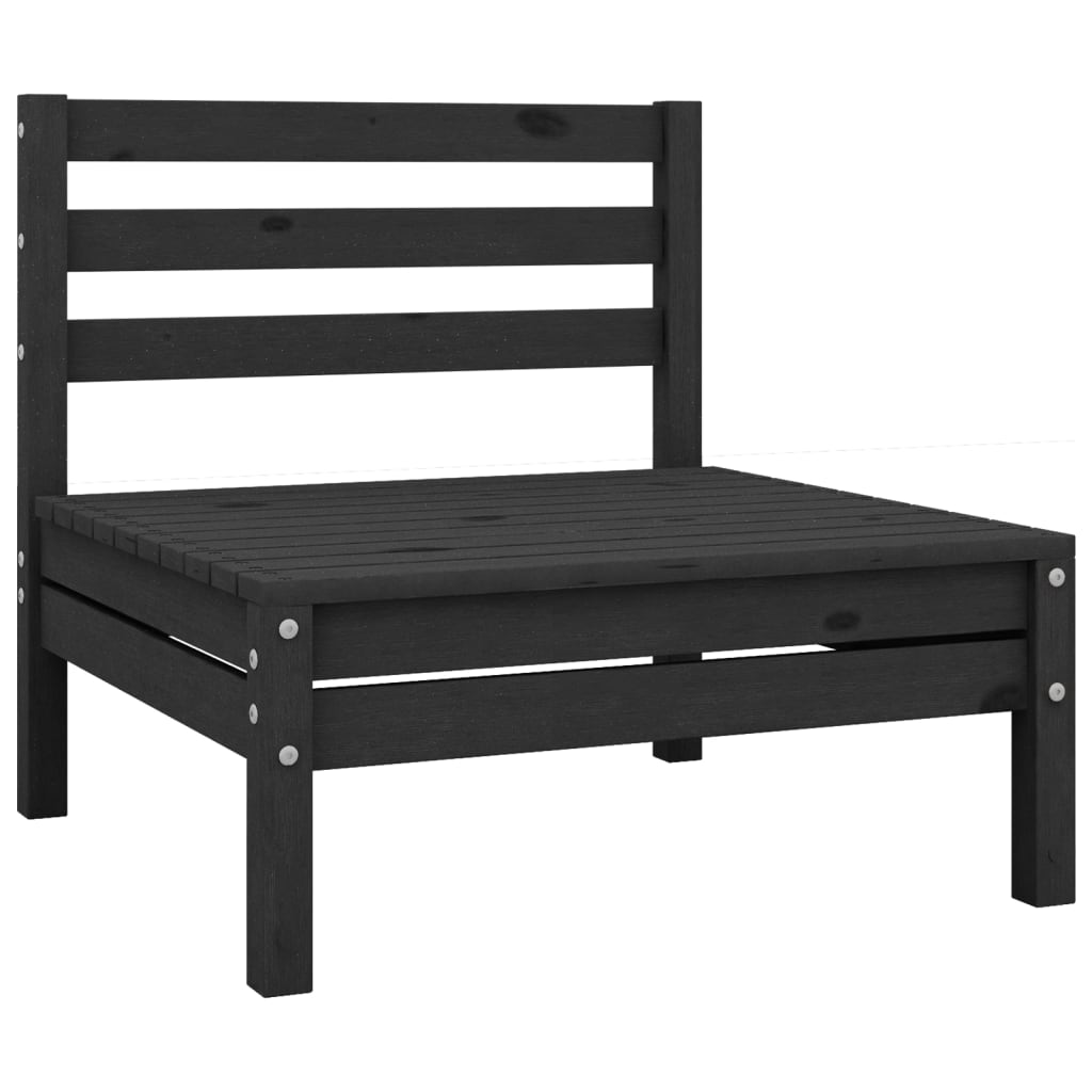 vidaXL 11-tlg. Garten-Lounge-Set Schwarz Massivholz Kiefer