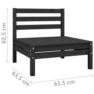 vidaXL 11-tlg. Garten-Lounge-Set Schwarz Massivholz Kiefer