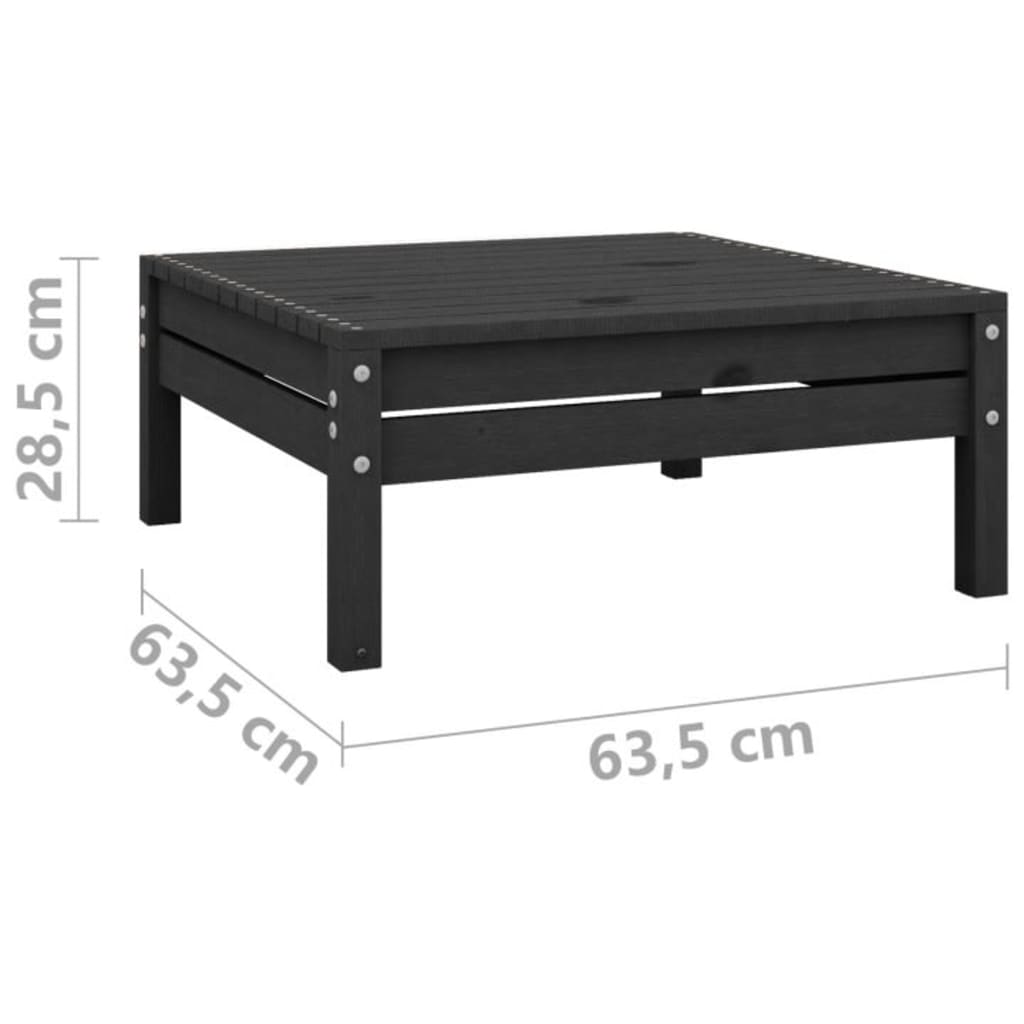 vidaXL 11-tlg. Garten-Lounge-Set Schwarz Massivholz Kiefer