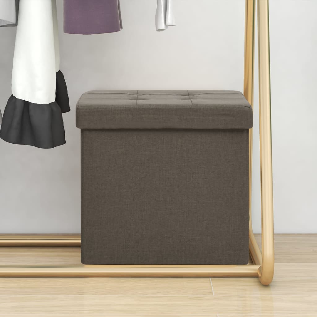 Hocker mit Stauraum Braun Leinenoptik Stilecasa