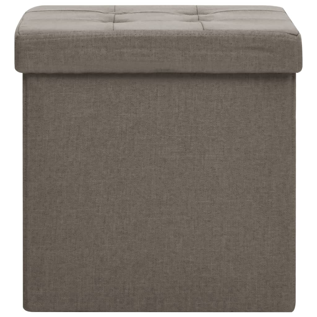 vidaXL Hocker mit Stauraum 2 Stk. Taupe Leinenoptik