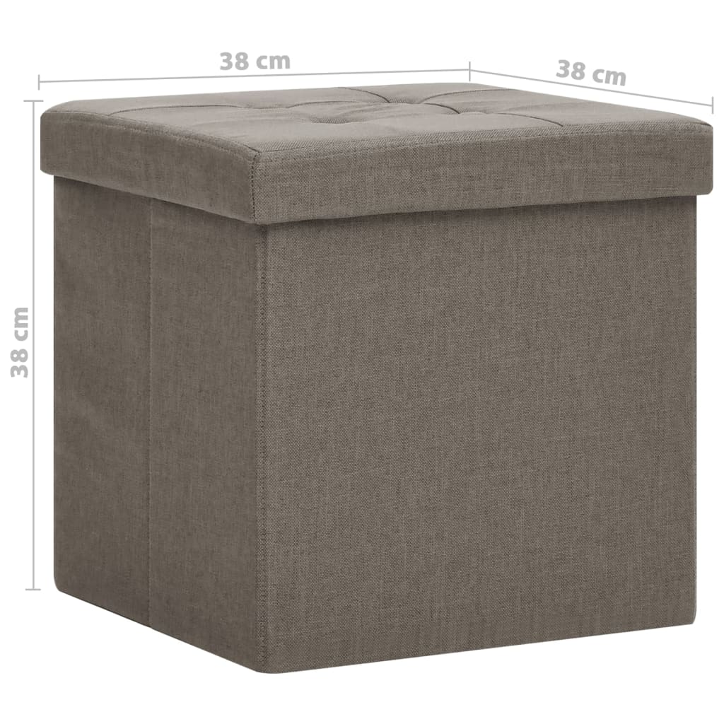 vidaXL Hocker mit Stauraum 2 Stk. Taupe Leinenoptik