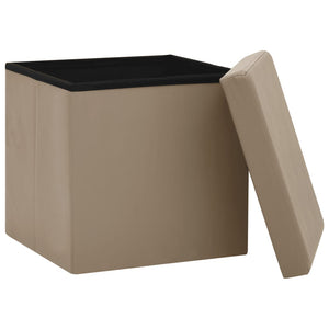 vidaXL Hocker mit Stauraum Cappuccino-Braun PVC