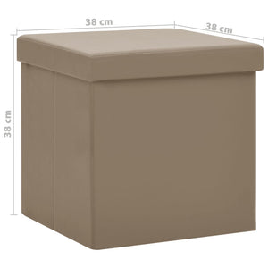 vidaXL Hocker mit Stauraum 2 Stk. Cappuccino-Braun PVC