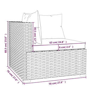 vidaXL 3-tlg. Garten-Lounge-Set mit Auflagen Schwarz Poly Rattan