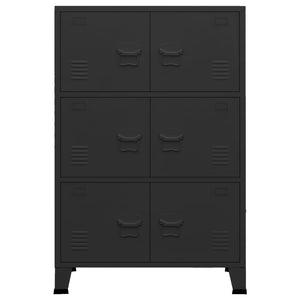 Lagerschrank Industrial Schwarz 75x40x115 cm Metall Stilecasa