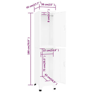 vidaXL Schließfachschrank Weiß 38x45x180 cm Stahl