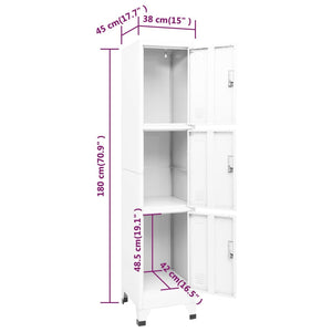 vidaXL Schließfachschrank Weiß 38x45x180 cm Stahl