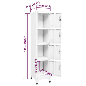 vidaXL Schließfachschrank Weiß 38x45x180 cm Stahl