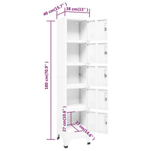 vidaXL Schließfachschrank Weiß 38x40x180 cm Stahl