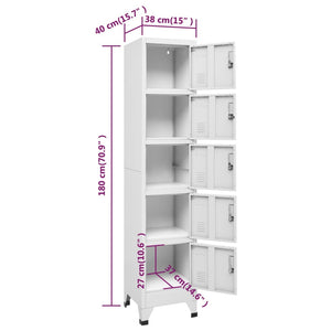 Schließfachschrank Hellgrau 38x40x180 cm Stahl Stilecasa