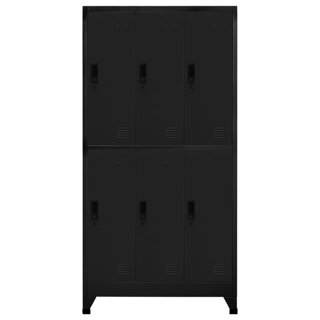 vidaXL Schließfachschrank Schwarz 90x45x180 cm Stahl