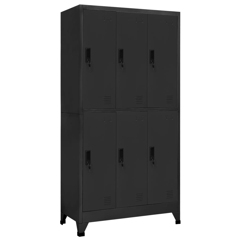 Schließfachschrank Anthrazit 90x45x180 cm Stahl Stilecasa