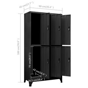 Schließfachschrank Anthrazit 90x45x180 cm Stahl Stilecasa