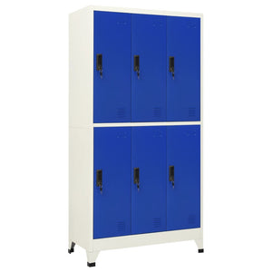 vidaXL Schließfachschrank Grau und Blau 90x45x180 cm Stahl