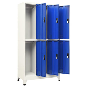 vidaXL Schließfachschrank Grau und Blau 90x45x180 cm Stahl