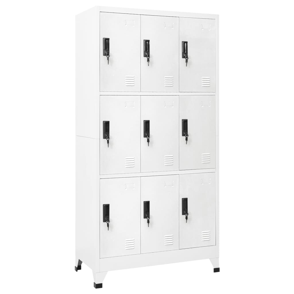 vidaXL Schließfachschrank Weiß 90x45x180 cm Stahl