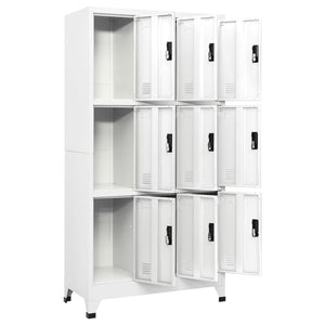 vidaXL Schließfachschrank Weiß 90x45x180 cm Stahl