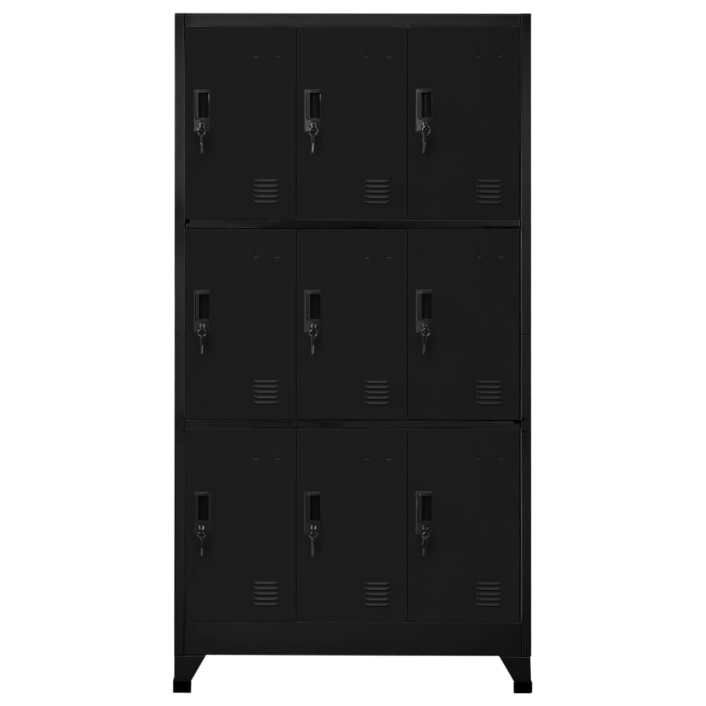 vidaXL Schließfachschrank Schwarz 90x45x180 cm Stahl