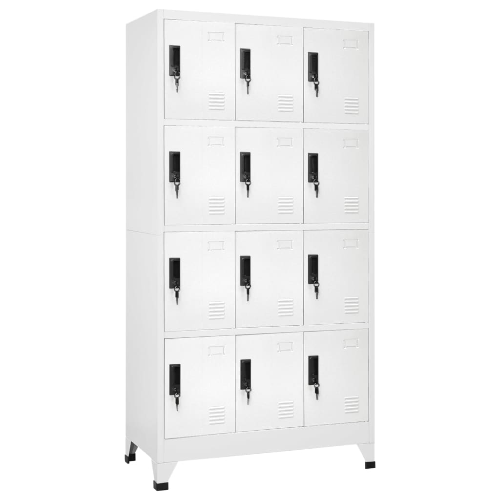 Schließfachschrank Weiß 90x45x180 cm Stahl Stilecasa