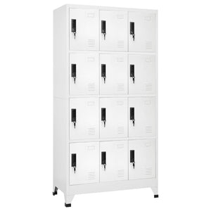 Schließfachschrank Weiß 90x45x180 cm Stahl Stilecasa