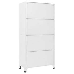 Schließfachschrank Weiß 90x45x180 cm Stahl Stilecasa