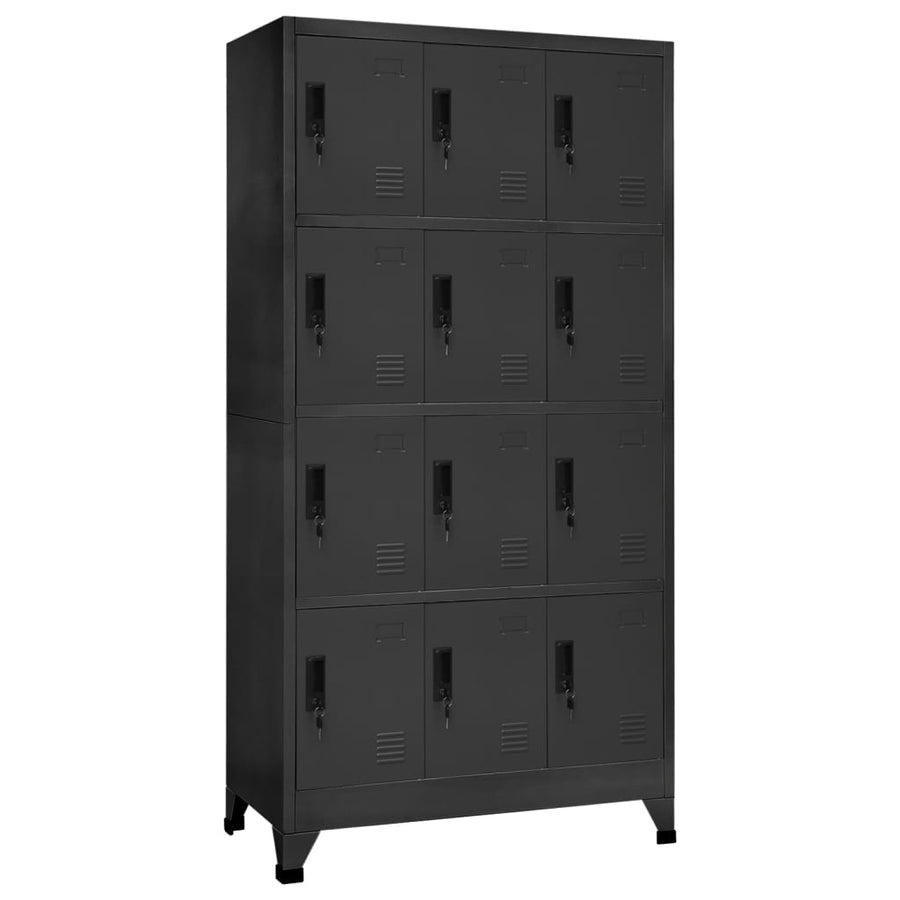 Schließfachschrank Anthrazit 90x45x180 cm Stahl Stilecasa