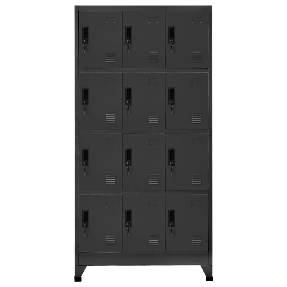 Schließfachschrank Anthrazit 90x45x180 cm Stahl Stilecasa