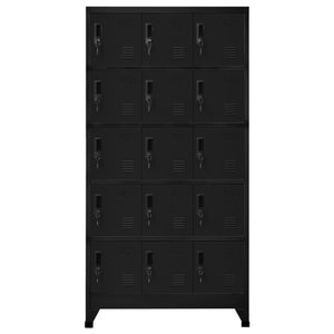 vidaXL Schließfachschrank Schwarz 90x40x180 cm Stahl