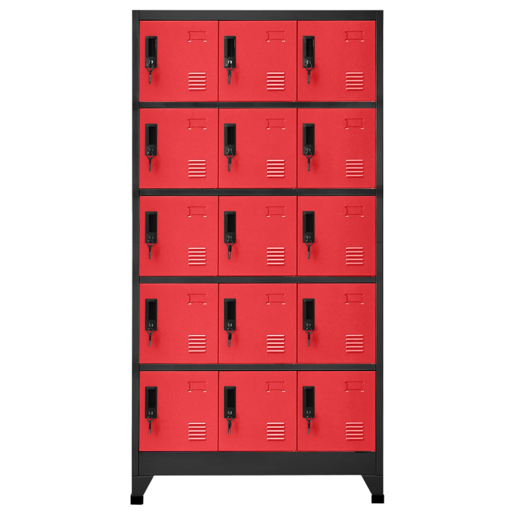 vidaXL Schließfachschrank Anthrazit und Rot 90x40x180 cm Stahl