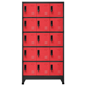 vidaXL Schließfachschrank Anthrazit und Rot 90x40x180 cm Stahl