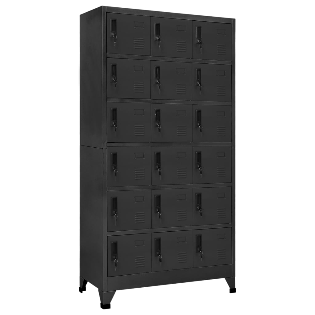 Schließfachschrank Anthrazit 90x40x180 cm Stahl Stilecasa