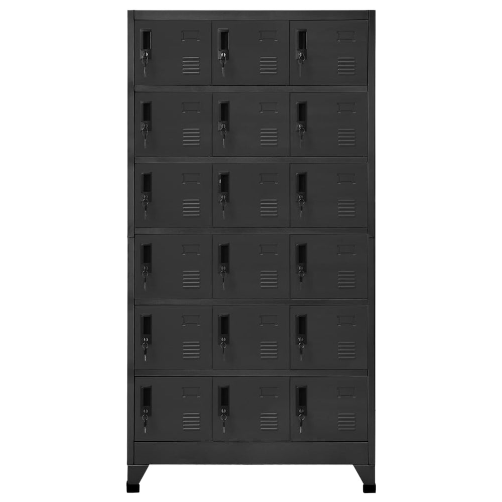 Schließfachschrank Anthrazit 90x40x180 cm Stahl Stilecasa