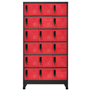 vidaXL Schließfachschrank Anthrazit und Rot 90x40x180 cm Stahl