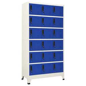 vidaXL Schließfachschrank Grau und Blau 90x40x180 cm Stahl