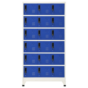 vidaXL Schließfachschrank Grau und Blau 90x40x180 cm Stahl